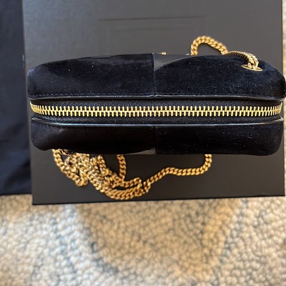 YSL Saint Laurent Jamie Cube Molly Suede Nero/Nero bag - Picture 7 of 11